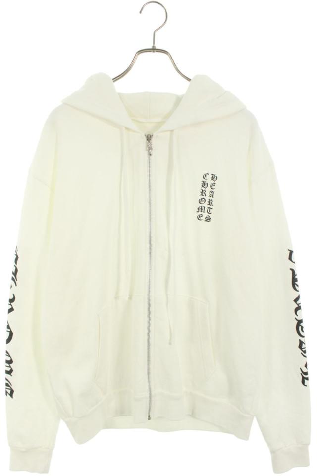 クロムハーツ サイズ:M  SWTSHRT HD ZIP 袖ロゴプリントダガージップアップパーカー 中古 OK15