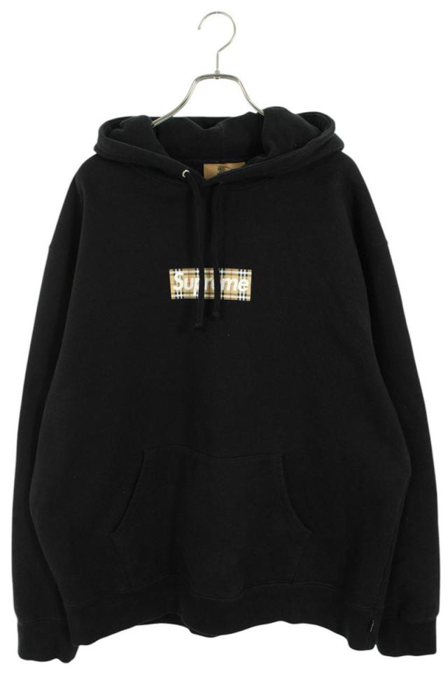 シュプリーム  バーバリー サイズ:XL  22SS  Burberry Box Logo Hooded Sweatshirt バーバリーボックスロゴパーカー 中古 SB01