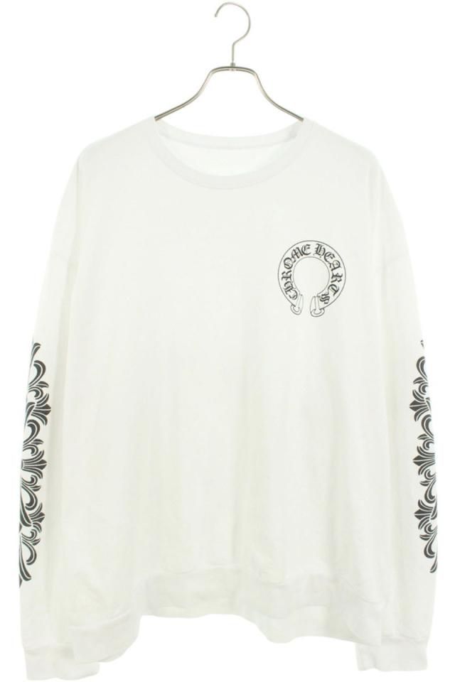 クロムハーツ サイズ:XXL  SWTSHRT PLVR バックホースシュー袖フローラルプリントスウェット 中古 SS07