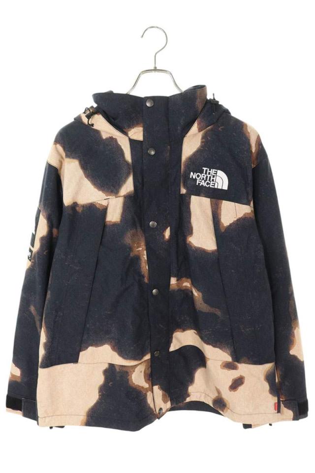 シュプリーム  ノースフェイス サイズ:L  21AW  Bleached Denim Print Mountain Jacket タイダイマウンテンジャケットブルゾン 中古 BS55