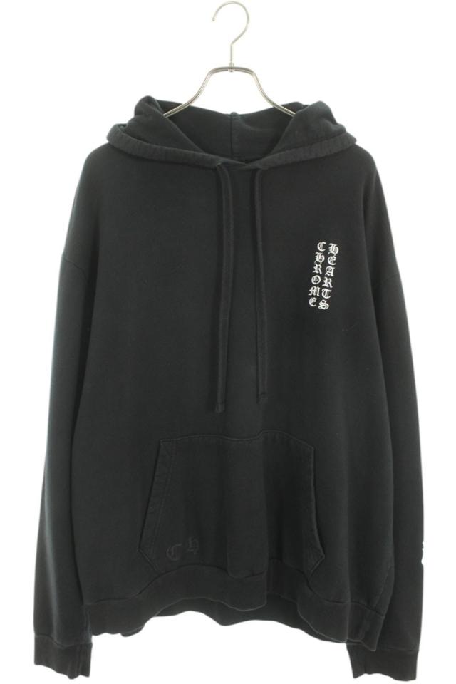 クロムハーツ サイズ:XL  SWTSHRT PLVR 袖ロゴプリントプルオーバーパーカー 中古 NO05