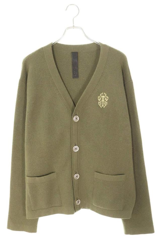 クロムハーツ サイズ:L  REGULATOR 胸ヴァインダガー刺繍カシミアニットカーディガン 中古 OK15