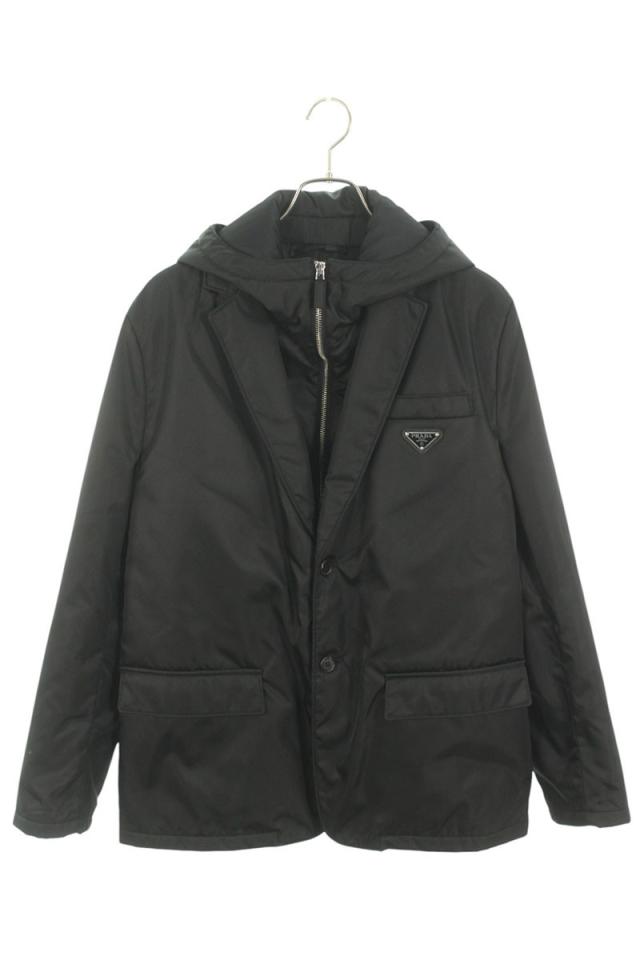プラダ サイズ:50  SD118 S212 1WQ8 ナイロンフーデッドレイヤードジャケットブルゾン 中古 OM10
