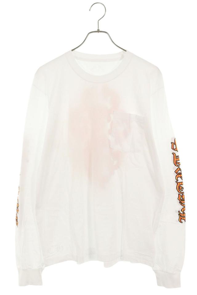 クロムハーツ サイズ:L  CH L S  1 袖ロゴバックプリント長袖カットソー 中古 OS06 クロムハーツ サイズ:L CH L S 1 バックダガー袖ロゴプリント長袖