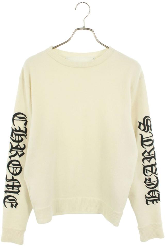 クロムハーツ サイズ:S 袖ロゴ刺繍カシミアニット 中古 SJ02