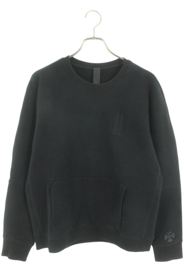 クロムハーツ サイズ:L  Y NOT CHプラスレザーパッチクルーネックスウェットスウェット 中古 NO05