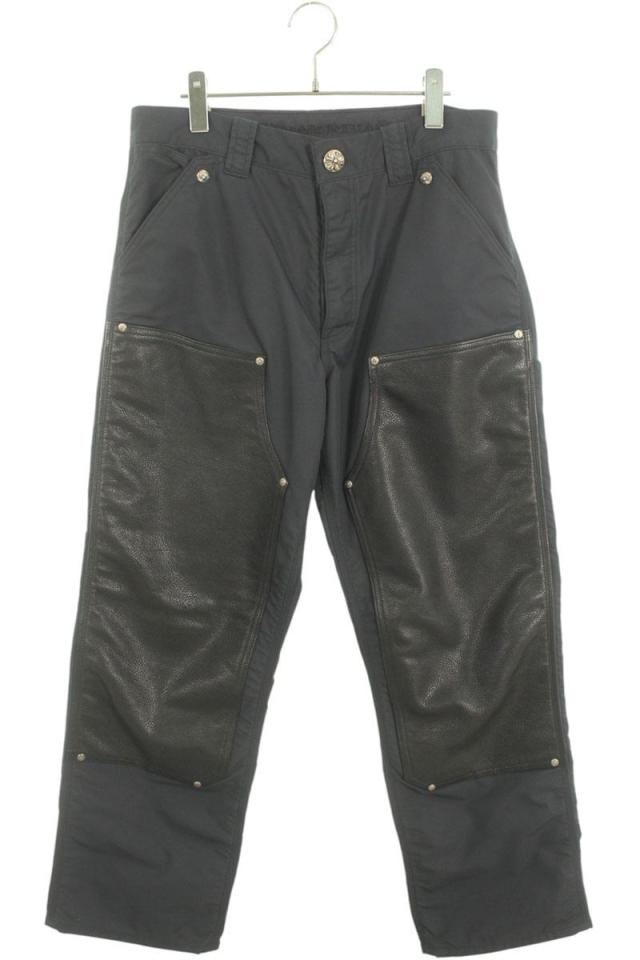 クロムハーツ サイズ:32インチ  CARPENTER レザー切り替えナイロンカーペンターロングパンツ 中古 SS07