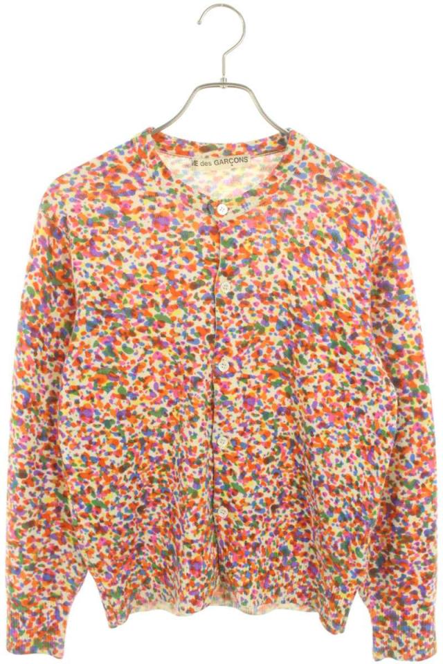 コムデギャルソン   GN-050170 AD1991 スプラッターインク総柄ウールカーディガン 中古 BS99