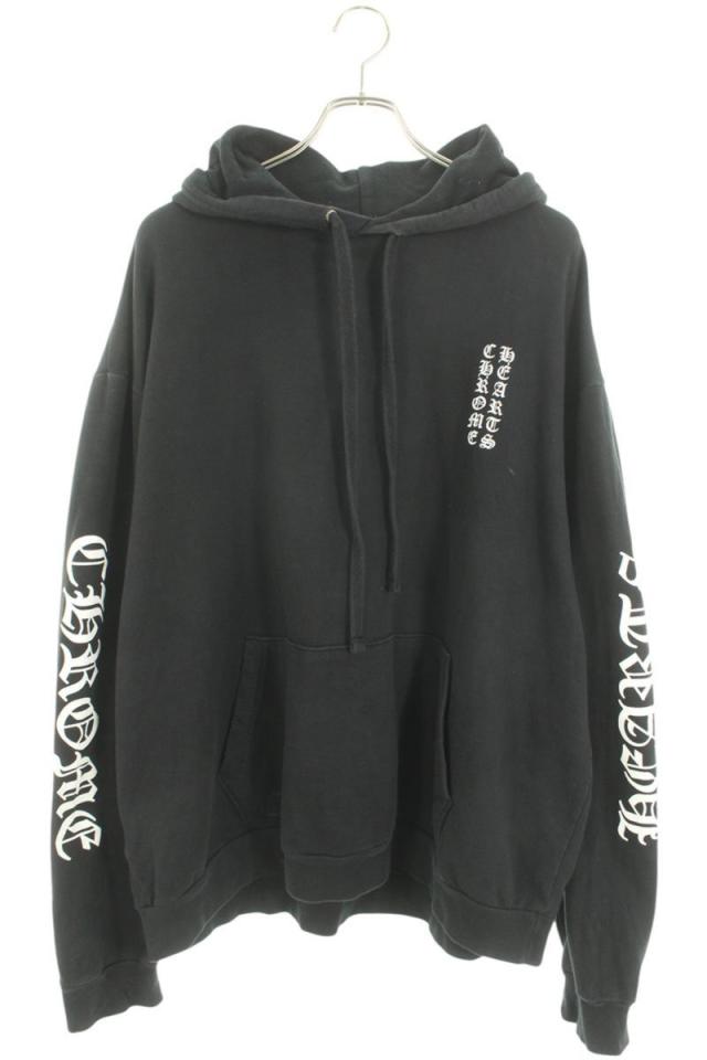 クロムハーツ サイズ:XL  SWTSHRT PLVR プルオーバーパーカー 袖ロゴプリントプルオーバーパーカー 中古 SJ02