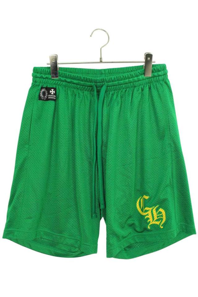 クロムハーツ サイズ:L  MESH VARSITY SHORTS CHプリントメッシュハーフパンツ 中古 SJ02