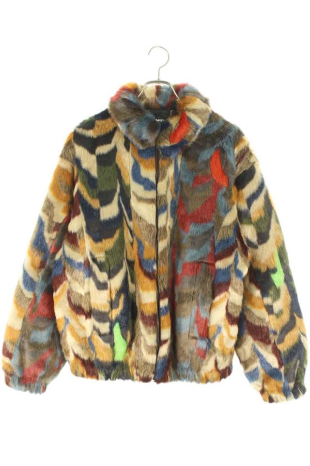 シュプリーム サイズ:L  22AW  Multicolor Faux Fur Bomber Jacket フェイクファーボンバージャケットブルゾン 中古 OM10