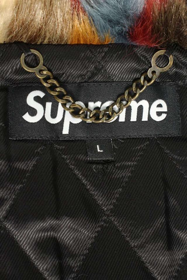 シュプリーム サイズ:L  22AW  Multicolor Faux Fur Bomber Jacket フェイクファーボンバージャケットブルゾン 中古 OM10 シュプリーム サイズ:L 22AW Multicolor Faux Fur Bomber Jacket