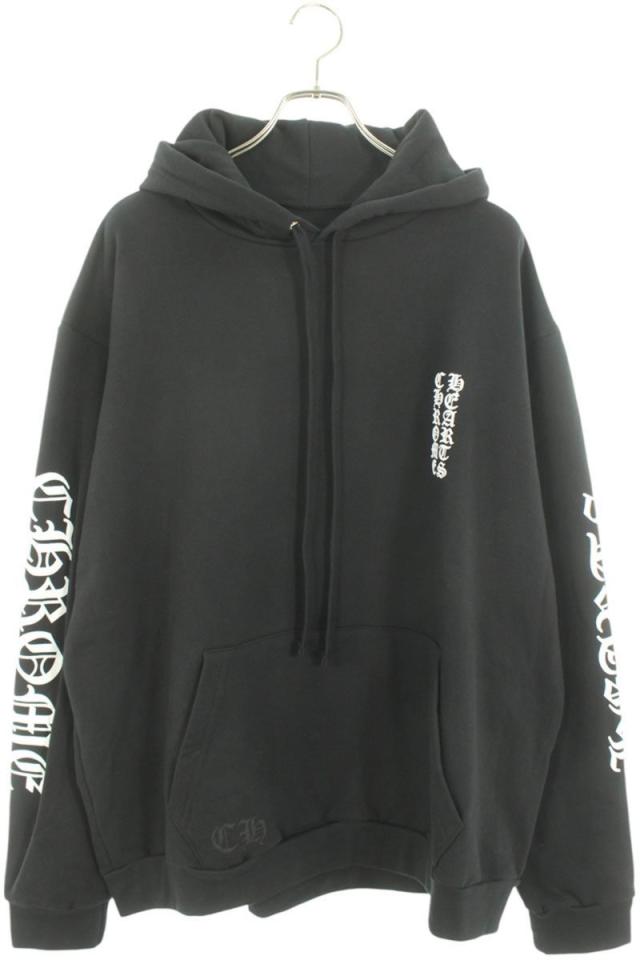 クロムハーツ サイズ:XL SWTSHRT HD PLVR 袖ロゴプリントプルオーバーパーカー 中古 NO05