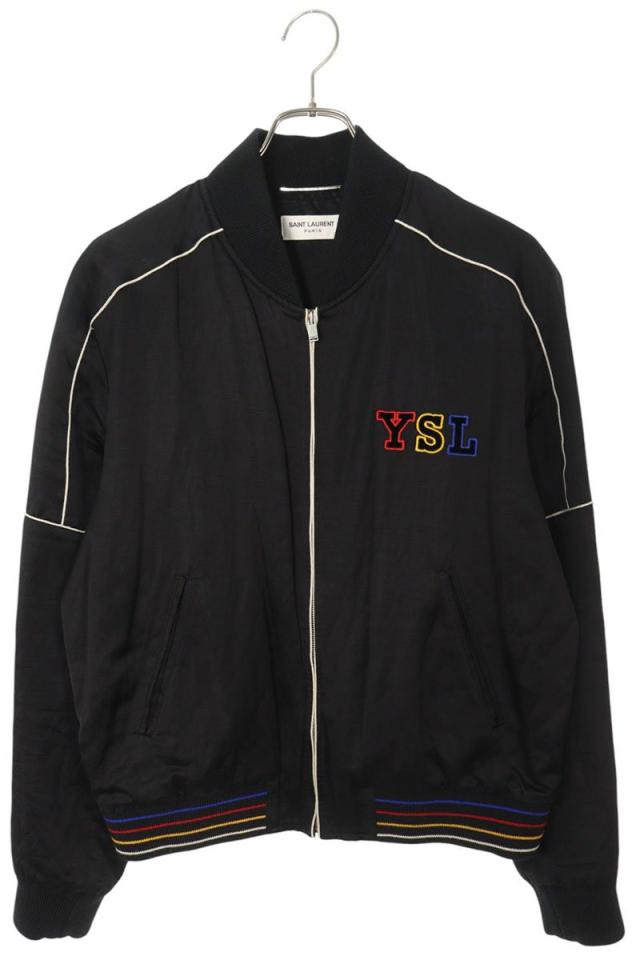 サンローランパリ サイズ:48  668461 Y1C31 YSLサテンテディジャケットブルゾン 中古 SS13