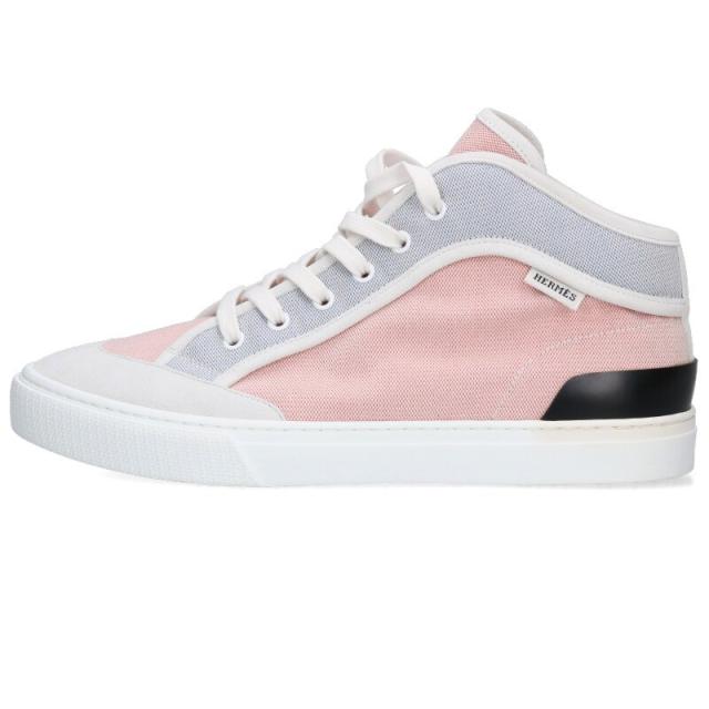 エルメス サイズ:42.5  ENJOY エンジョイ ミドルカットキャンバススニーカー 中古 BS55