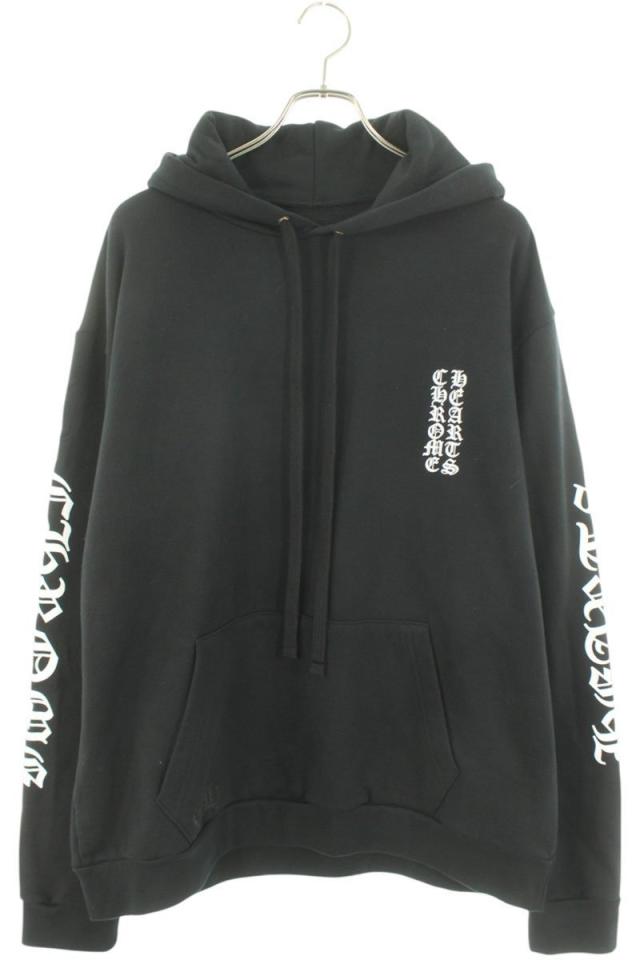 クロムハーツ サイズ:L  SWTSHRT PLVR プルオーバーパーカー 袖ロゴプリントプルオーバーパーカー 中古 NO05