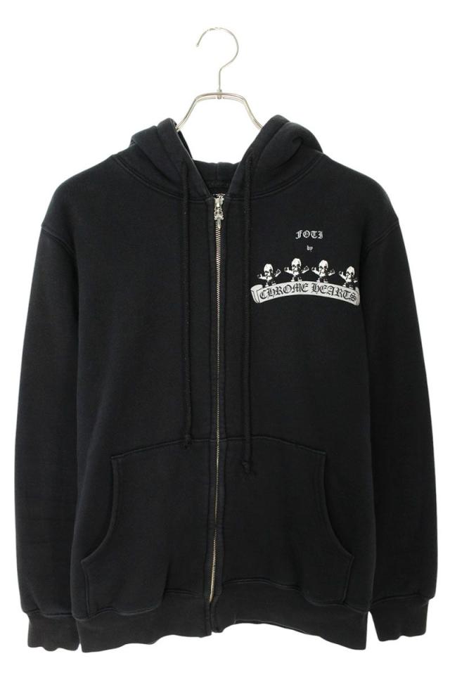 クロムハーツ サイズ:M  THRML HD ZIP 裏地サーマルジップ フォティハリスティータプリントダガージップアップパーカー 中古 OS06