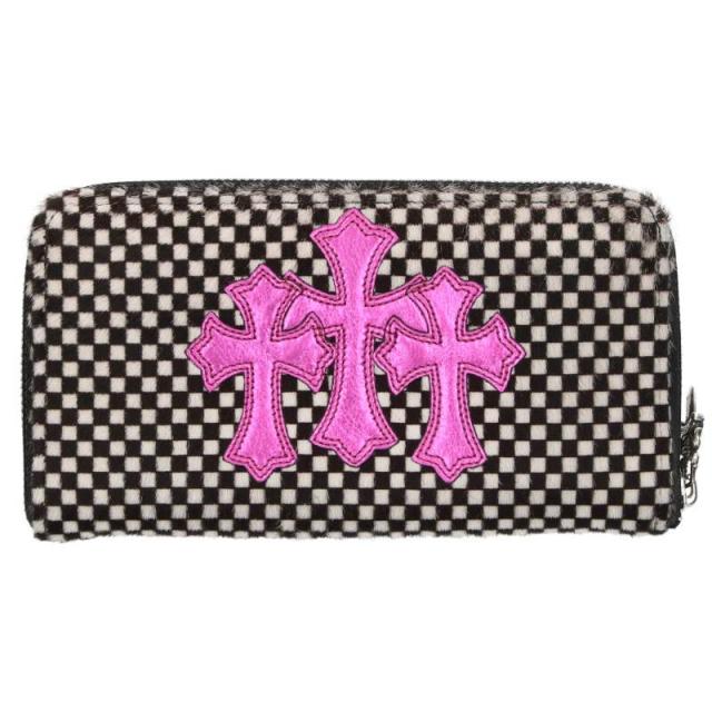 クロムハーツ   REC F ZIP 3クロスラウンドジップレザーウォレット財布 中古 OM10