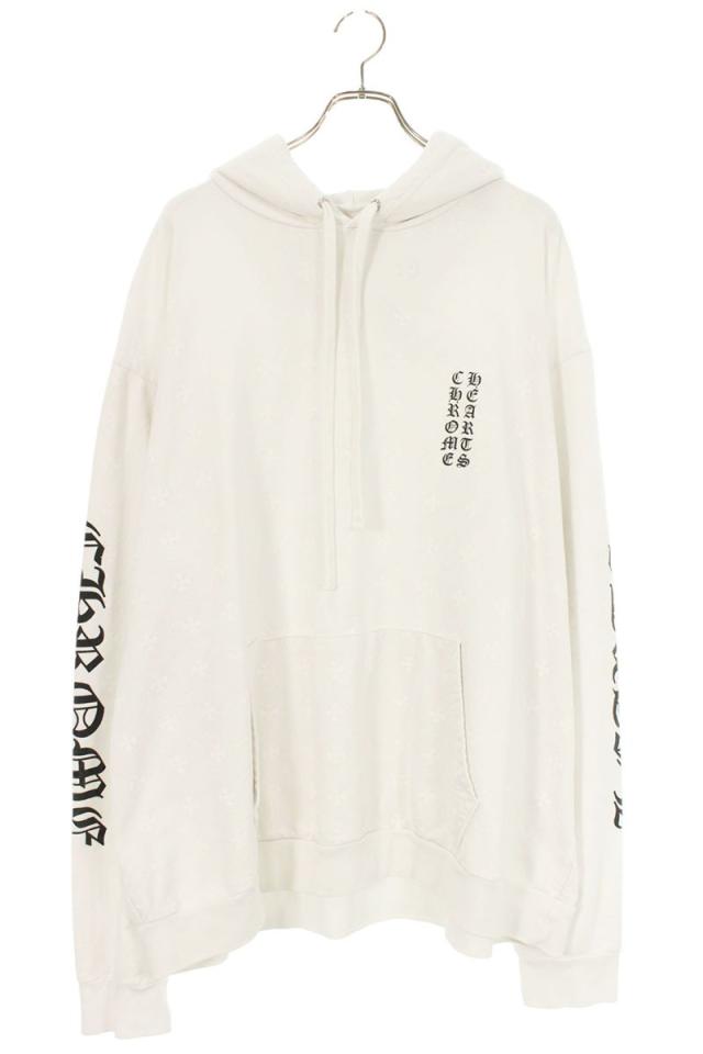 クロムハーツ サイズ:XXL  SWTSHRT PLV CHプラス総柄バックホースシュープリントプルオーバーパーカー 中古 NO05