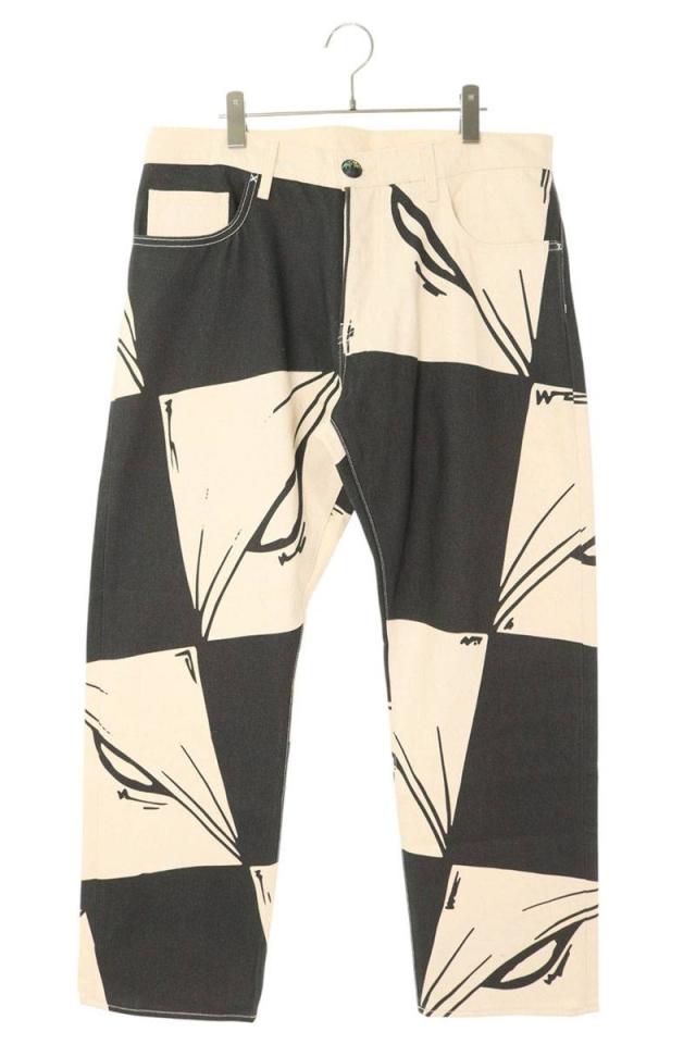 アンチプロモ サイズ:34インチ 99EYES総柄デニムパンツ 中古 SJ02