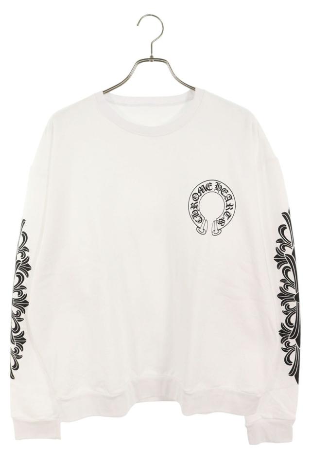 クロムハーツ サイズ:L  SWTSHRT PLVR バックホースシュー袖フローラルプリントスウェット 中古 SJ02