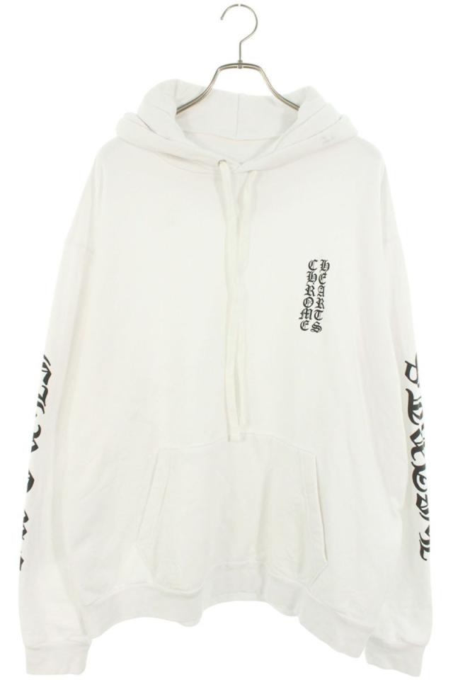クロムハーツ サイズ:XL  SWTSHRT PLVR 袖ロゴプリントプルオーバーパーカー 中古 OK15