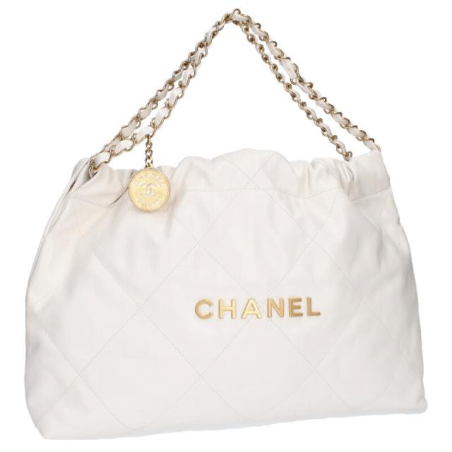シャネル   CHANEL22  east west ポーチ付きキルティングステッチショルダーバッグ 中古 GZ14