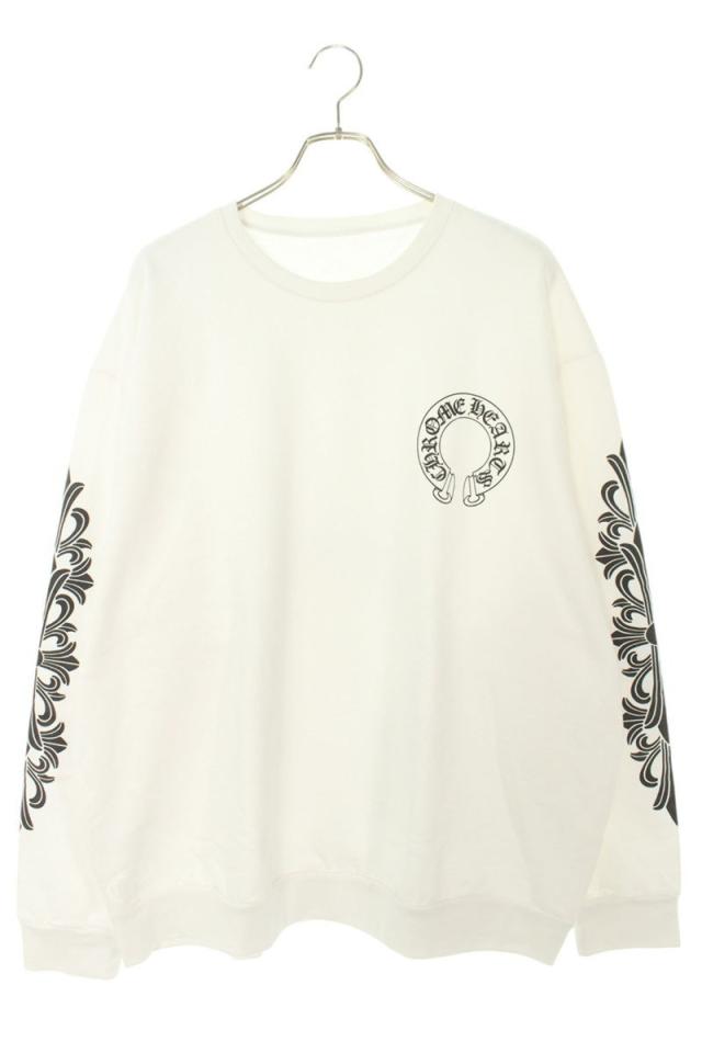 クロムハーツ サイズ:XL  SWTSHRT PLVR バックホースシュー袖フローラルプリントスウェット 中古 SS07