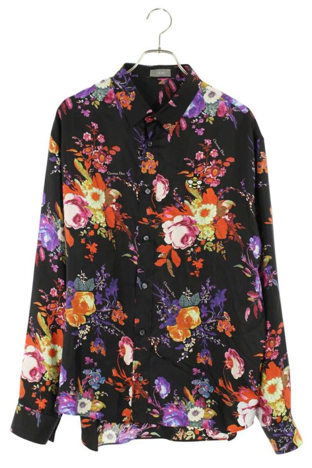 ディオール サイズ:39  923C561W6016 BEE刺繍総柄シルク長袖シャツ 中古 SS13