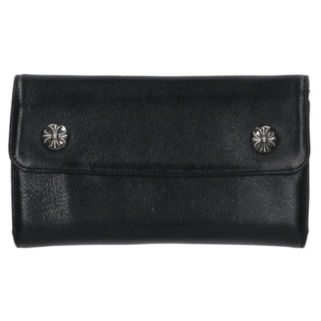 クロムハーツ   WAVE CROSS BALL ウェーブ クロスボールボタンレザーウォレット財布 中古 SS07