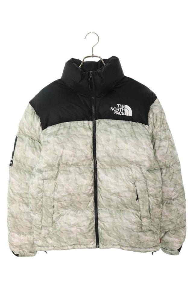 シュプリーム  ノースフェイス サイズ:S  19AW  Paper Print Nuptse Jacket ペーパープリントヌプシダウンジャケット 中古 SB01