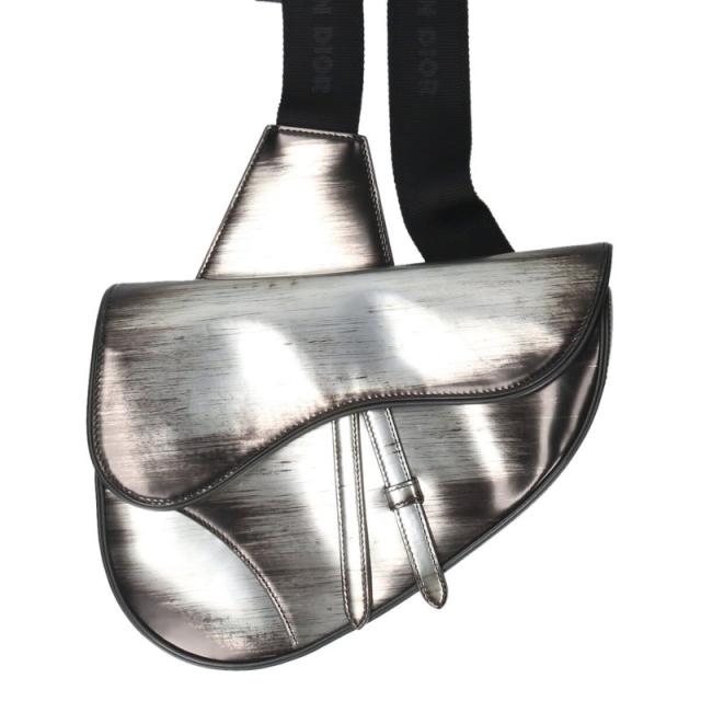 ディオール   1ADPO130BRO   SADDLE サドルバックルシャイニーカーフスキンショルダーバッグ 中古 SB01