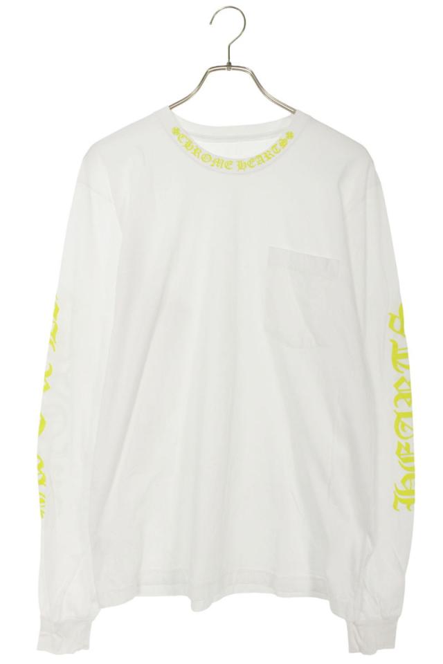 クロムハーツ サイズ:L ネックロゴプリント長袖カットソー 中古 SJ02