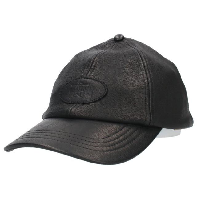 ステューシー   25SS  LP LEATHER PATCH STRAPBACK CAP ブランドパッチレザーキャップ 中古 SB01