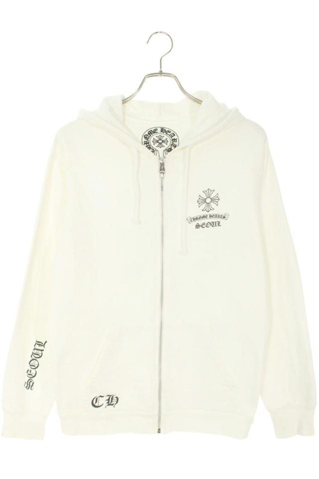クロムハーツ サイズ:L SWTSHRT HD ZIP LTD ソウル限定ホースシュープリントジップパーカー 中古 GZ11