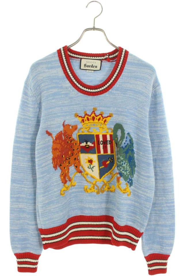 グッチ サイズ:M  573988 XKAQV グッチガーデンエンブレム刺繍ニット 中古 BS55