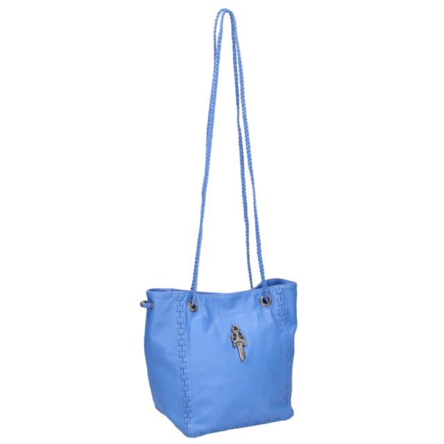 クロムハーツ   DIRTY KNEES CHIFFON ダガー装飾レザーショルダーバッグ 中古 OS06