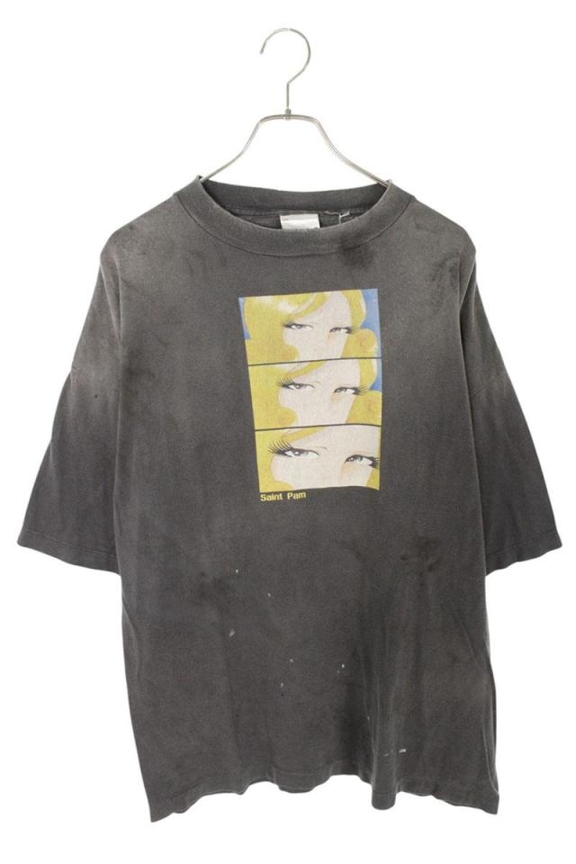セントマイケル  パム サイズ:XXL  25SS  SM-HR8-0000-C45 ヴィンテージ加工グラフィックプリントTシャツ 中古 SB01