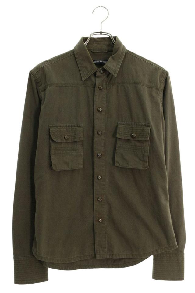 クロムハーツ サイズ:S  ARMY FBRC BS FLUER アーミーシャツ BSフレアボタンミリタリー長袖シャツ 中古 SJ02