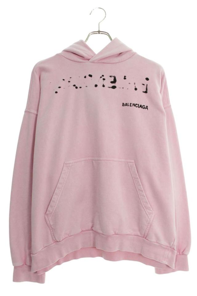 バレンシアガ サイズ:S  767877 TOVO6 ハンドドローミディアムフィットプルオーバーパーカー 中古 SB01