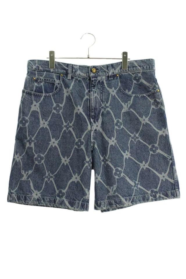 ルイヴィトン サイズ:32インチ  24AW  RM242MM KOE HRD24W モノグラムプリントデニムハーフパンツ 中古 SB01