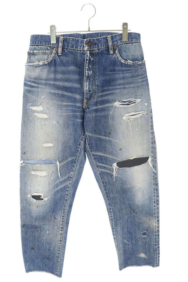 ビズビム サイズ:2  0223905005003 JOURNEYMAN PANTS TACKED CRASH ICT限定ジャーニーマンクラッシュタックデニムパンツ 中古 BS55