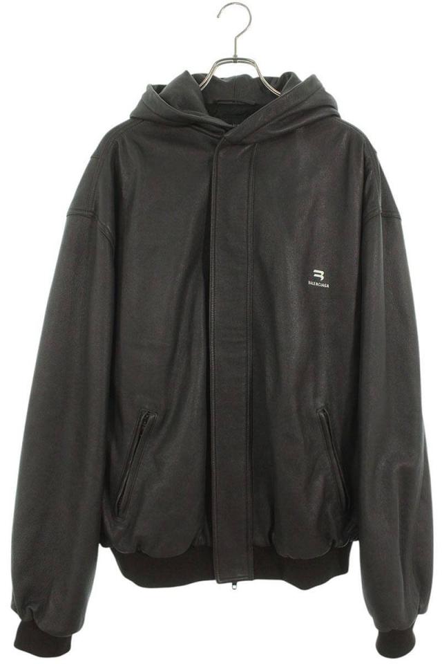 バレンシアガ サイズ:46  719225 TLS01 Taxi Blouson フーデッド タクシーブルゾンレザージャケット 中古 SB01