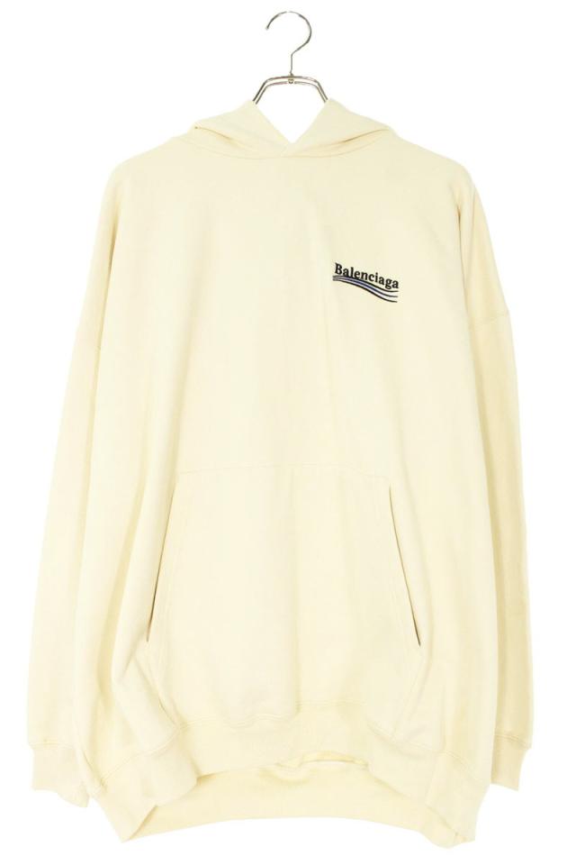 バレンシアガ サイズ:XXS  620947 TKVI9 ユーズド加工キャンペーンロゴ刺繍プルオーバーパーカー 中古 SB01