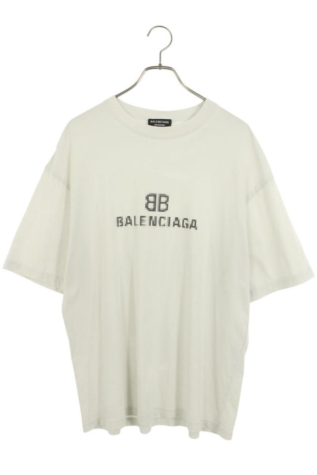 バレンシアガ サイズ:XS  612966 TKV17 モザイクロゴプリントTシャツ 中古 SB01