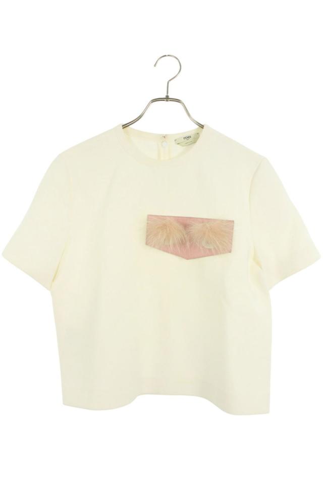 フェンディ サイズ:40  FS6576 CUW ファーレザー付きTシャツ 中古 BS99