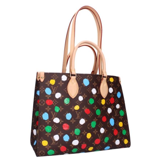 ルイヴィトン サイズ:MM  M46379 オンザゴー MM ペイントドットモノグラムハンドバッグ 中古 OM10