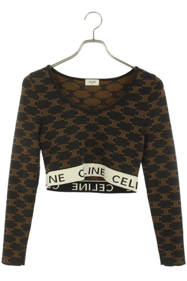 セリーヌ サイズ:S  2AG03916T トリオンフ総柄クロップドスウェット 中古 SB01