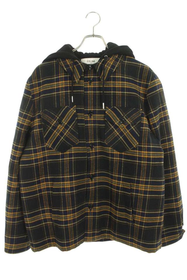 セリーヌ サイズ:48  2W68A0M84 フードロゴチェックブルゾン 新古品 SB01