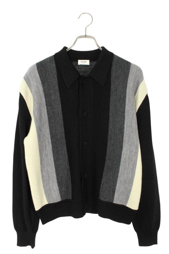 セリーヌ サイズ:M  RY05H0B67 ストライプポロニット 新古品 SB01